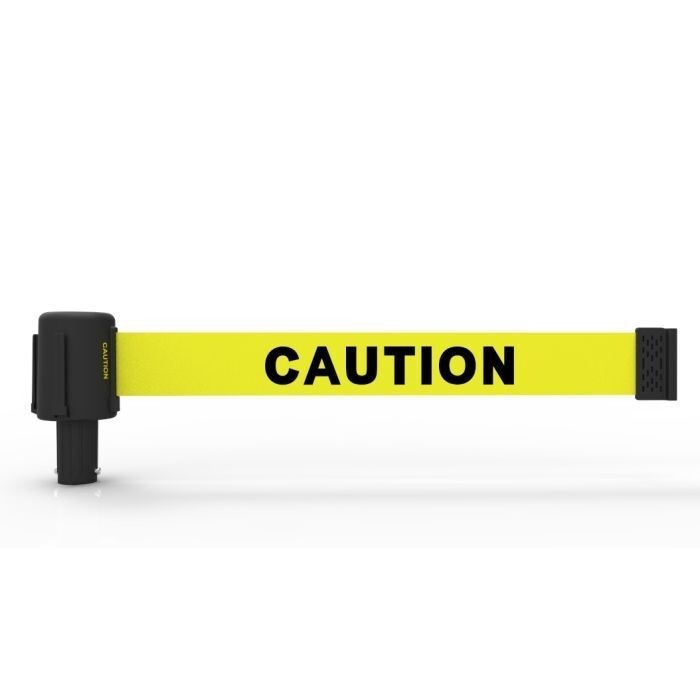 5-PACK BANNER STAKES PL4026 PLUS BARRIER SYSTEM HEADS CAUTION YELLOW/ BLACK 15FT