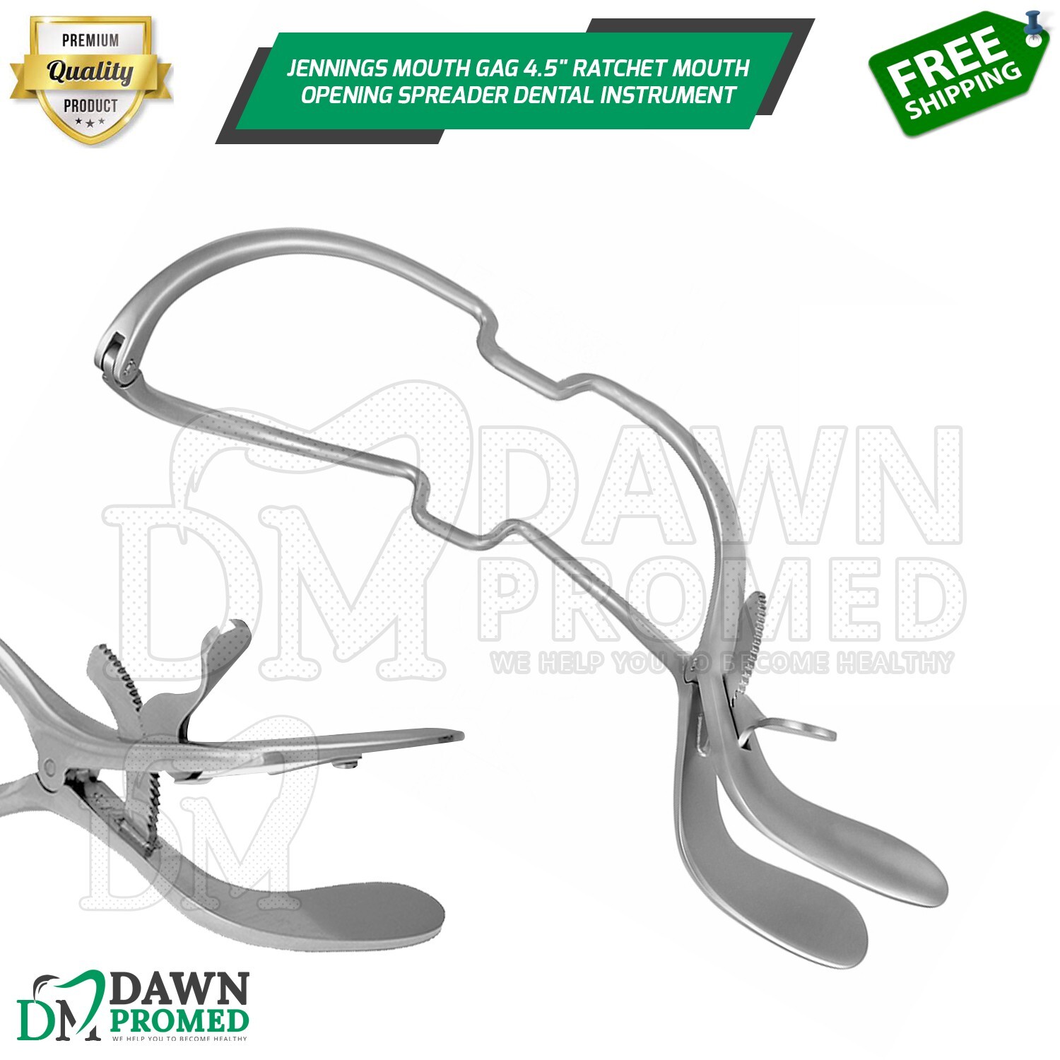 Jennings Mouth Gag 4.5" Ratchet Mouth Opening Spreader Dental Inst German Grade