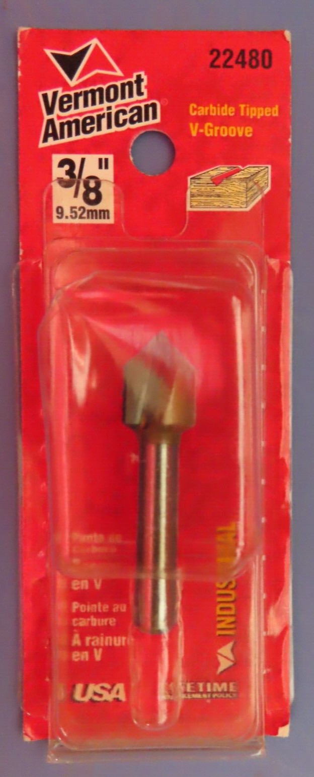 Vermont American Carbide Tipped V-Groove Router Bit 3/8"  #22480
