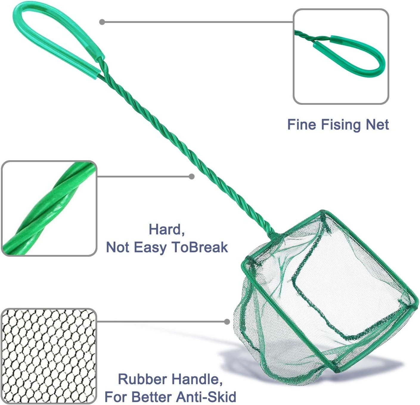 Versatile 2 Count Small Mesh Fish Catch Nets – Perfect for All Aquatic Pets