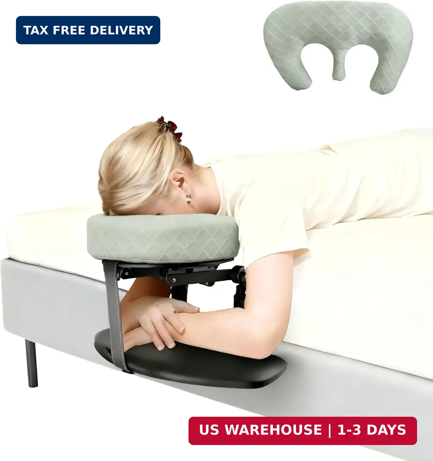 Massage Headrest for Bed, Adjustable Massage Face Cradle at Home, Portable Massa