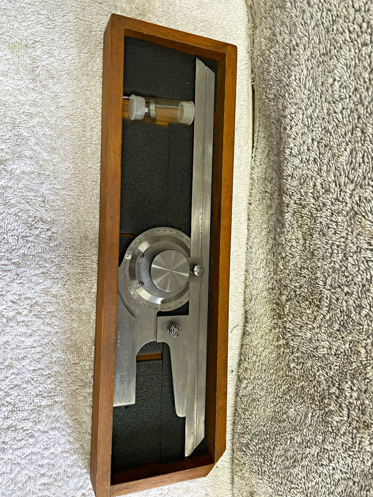 Brown & Sharpe 496 Bevel Protractor 12" Blade Round Head 0-360° Range