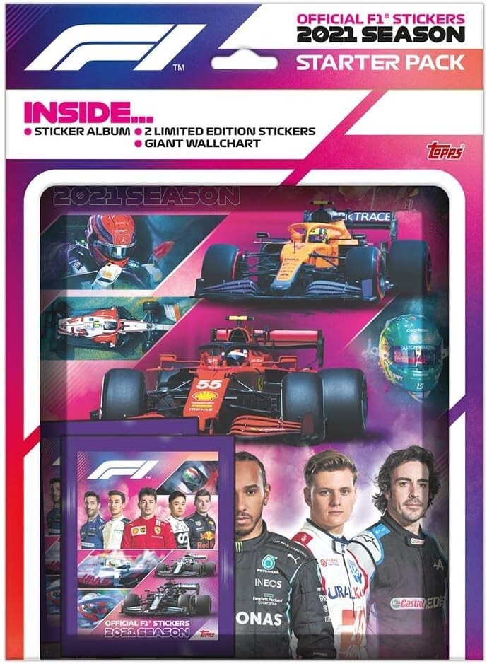 2021 Topps Formula 1 Stickers - Starter Pack + 2 Bonus Packs