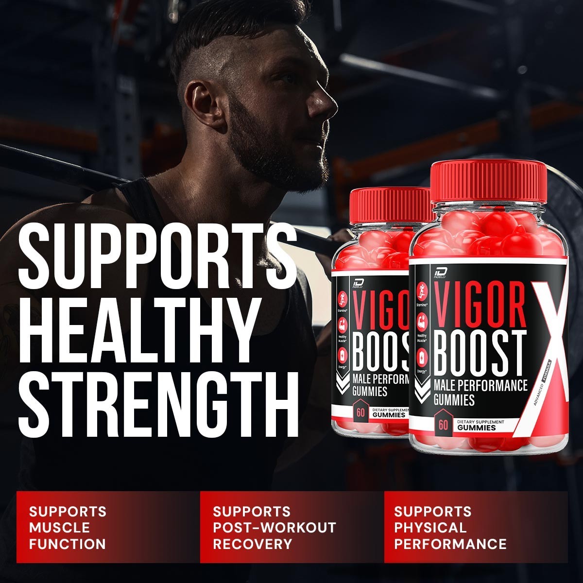 (2 Pack) Vigor Boost Gummies for Men – VigorBoost Male Gummy Natural Blend
