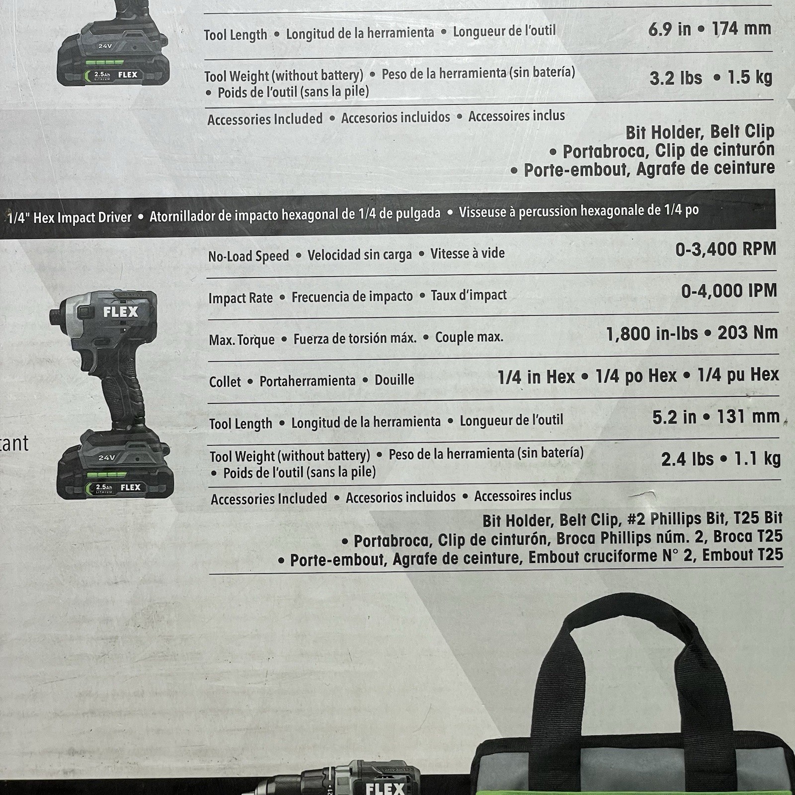 FLEX 24V Brushless Drill & Impact Driver Combo Kit 2 Batteries/Case FXM201-2AP