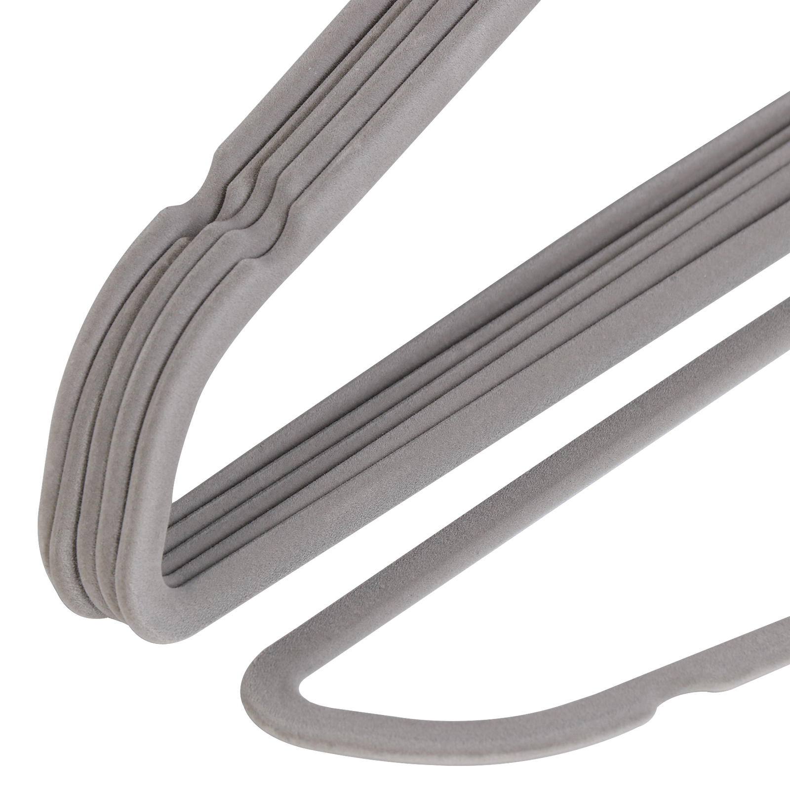 100PCS Grey Velvet Hangers Non-Slip Clothes Hangers Premium 360° Swivel Hook