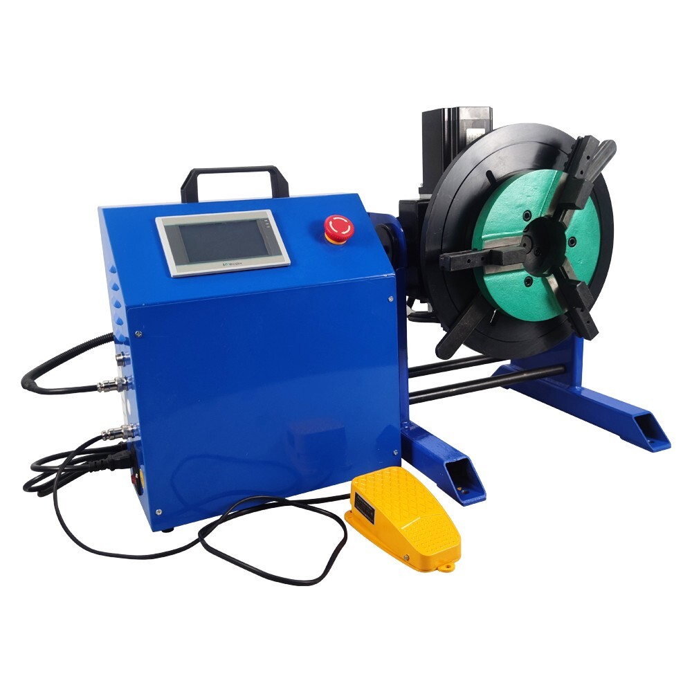 PLC Touch Screen Controller 110LB Welding Positioner Turntable with 200mm Chuck