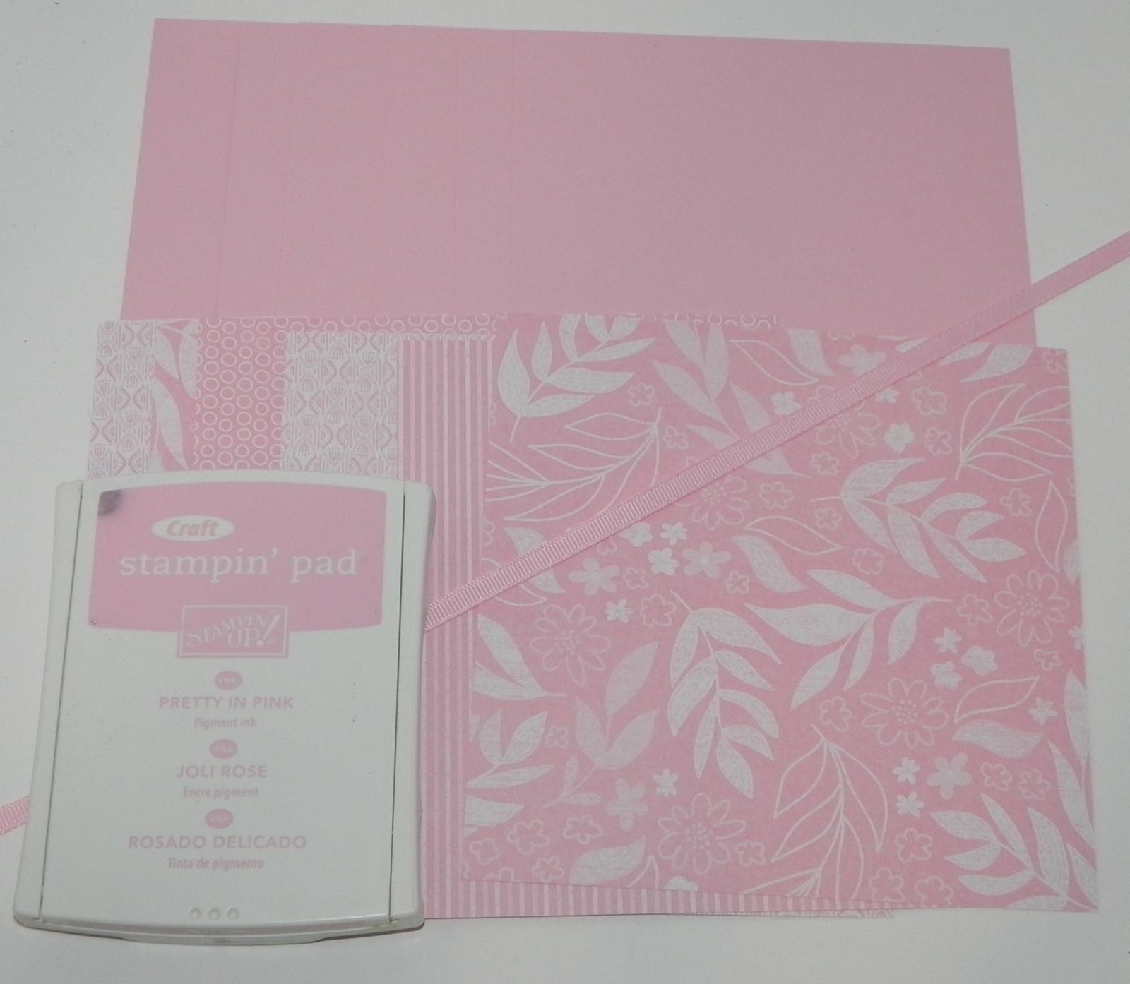 PRETTY IN PINK CRAFT INK PAD 6X6 DESIGNER PAPER A2 CARDSTOCK STAMPIN UP