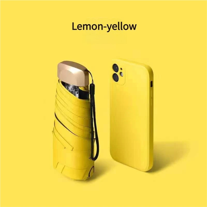 55% Off Mini Sun Umbrella Small Pocket Rain Umbrella Vinyl Folding UV Ultraviole