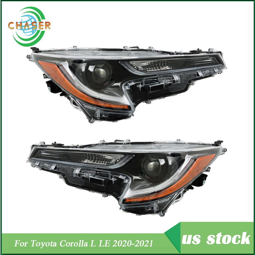 LED Pair Left+Right Side Headlights Assembly For Toyota Corolla L LE 2020-2021