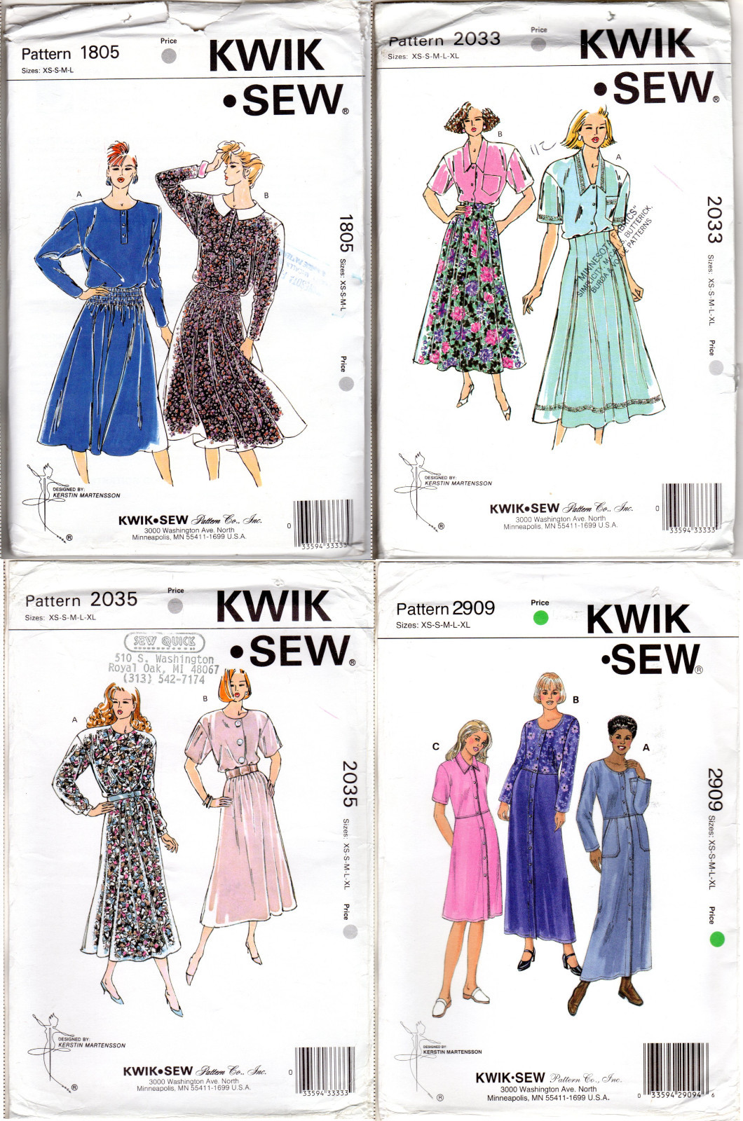 CHOICE: Kwik Sew Master Sewing Patterns for Misses' Clothing Dresses Blouse Skir