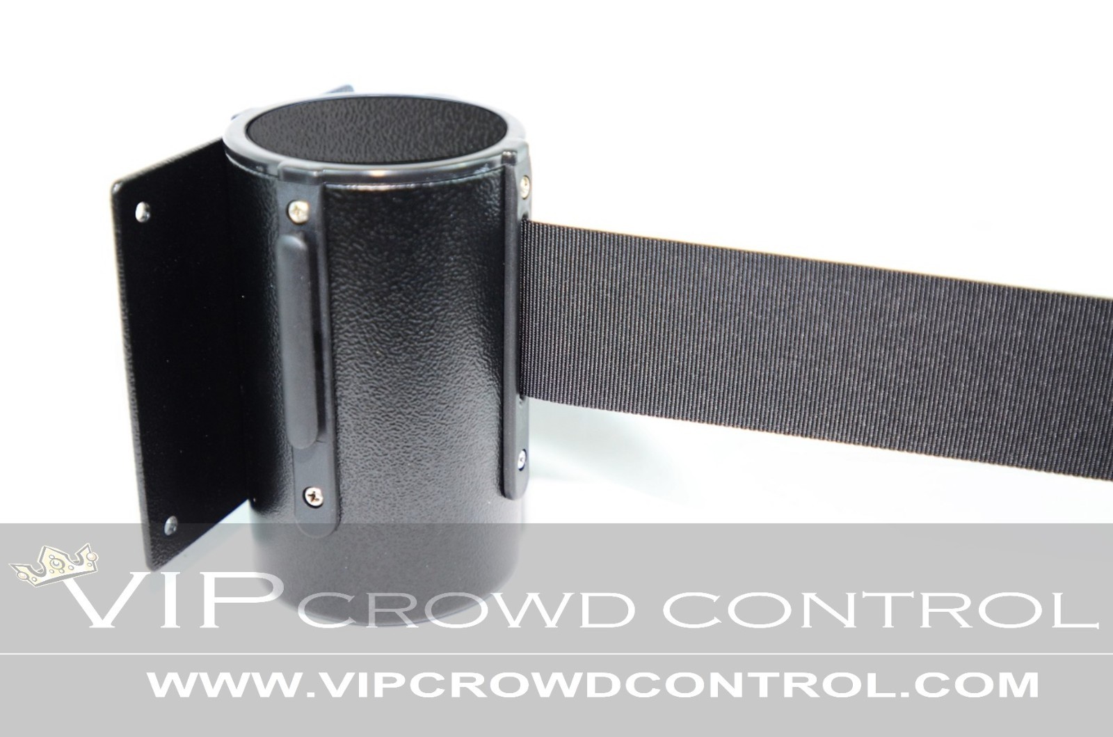 RETRACTABLE BARRIER, WALL MOUNT, GUARDIAN, 96" BLACK BELT, BLACK TUFF TEX