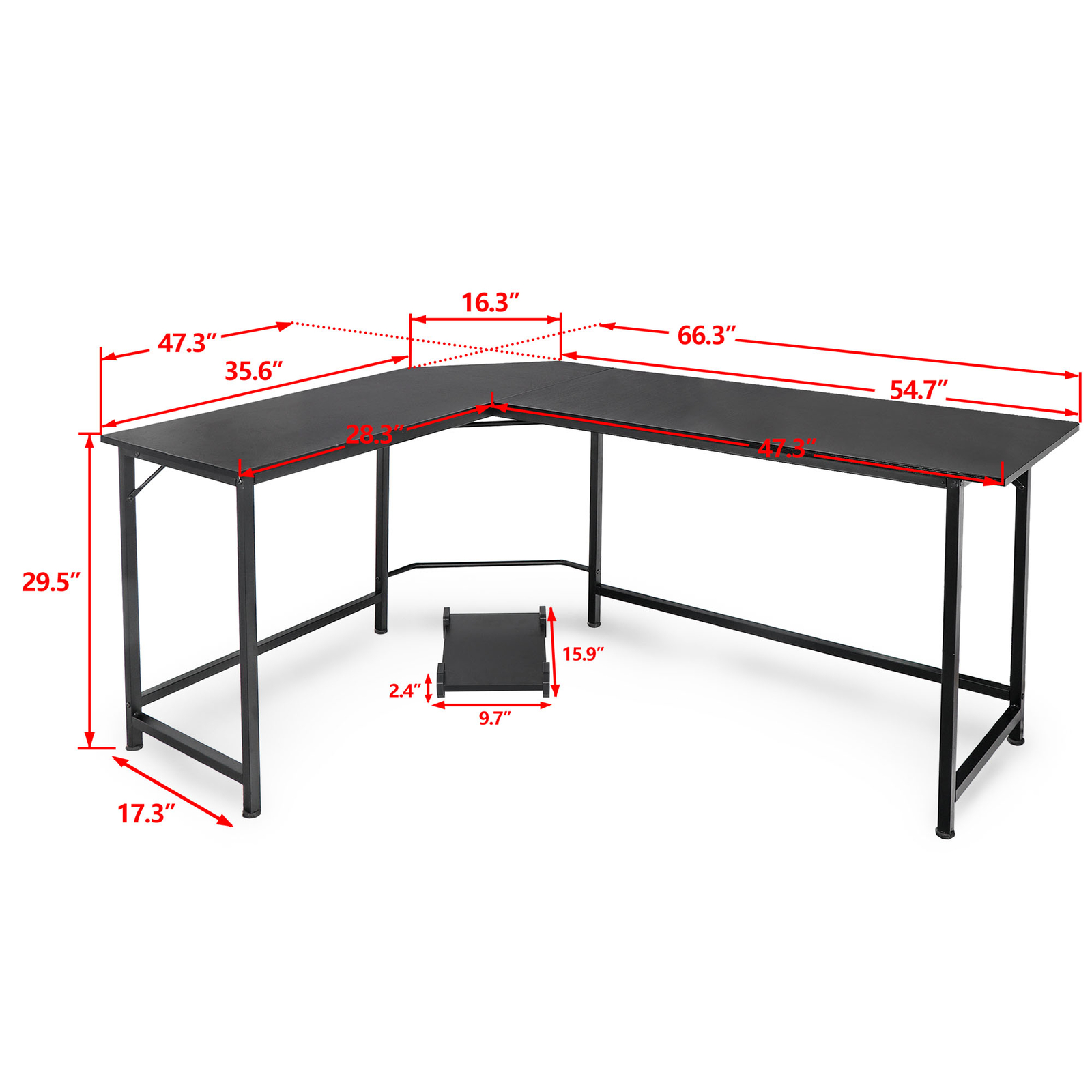 PC Laptop Study Table Workstation Home Modern L-Shaped Desk Corner Computer Desk