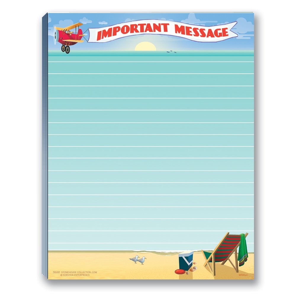 Stonehouse Collection Beach Notepad Pack 4 Assorted USA Made