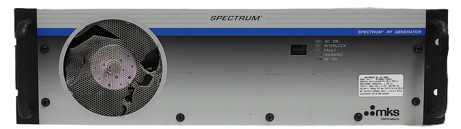 Spectrum B-5002 ENI Power Systems B-5002-12054 RF Generator 1.985MHz As-Is