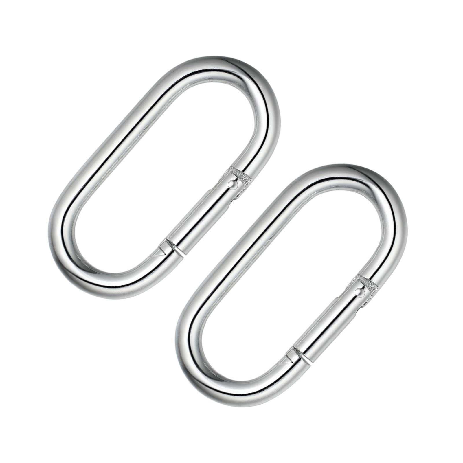 4 Inch Carabiner Clip Heavy Duty Spring Snap Hook Oval Shape 2pcs 10x100mm