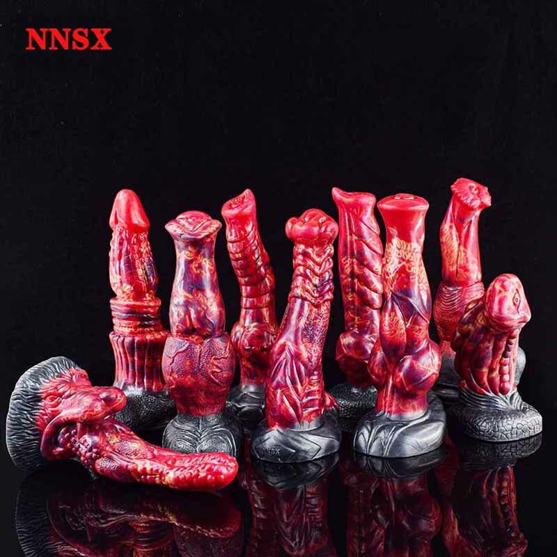 NNSX Large Dildo Long Fake Penis Silicone Multi Color Anal Vaginal Massage Toys