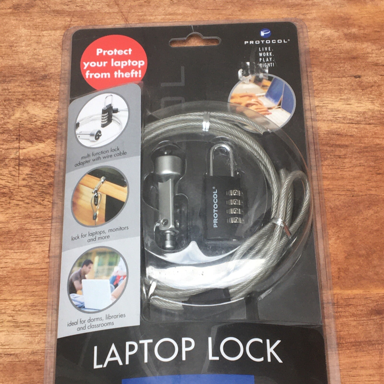 Protocol Laptop Security Lock Anti-Theft Combination Lock NIB 3979-7 Ashley Co.