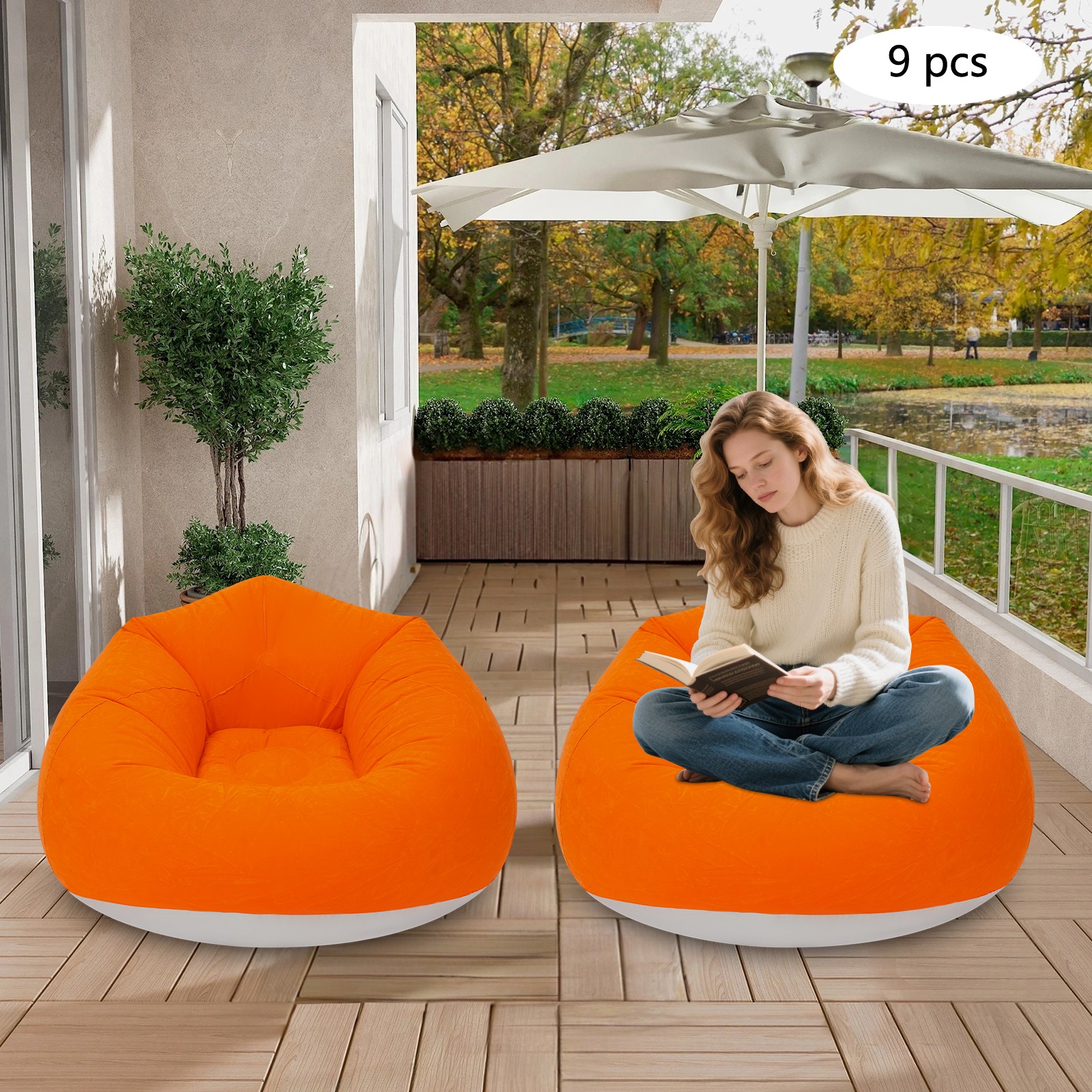 Modern Inflatable Chairs 9 Pcs Inflatable Sofa Inflatable Sofa for Homes Yards
