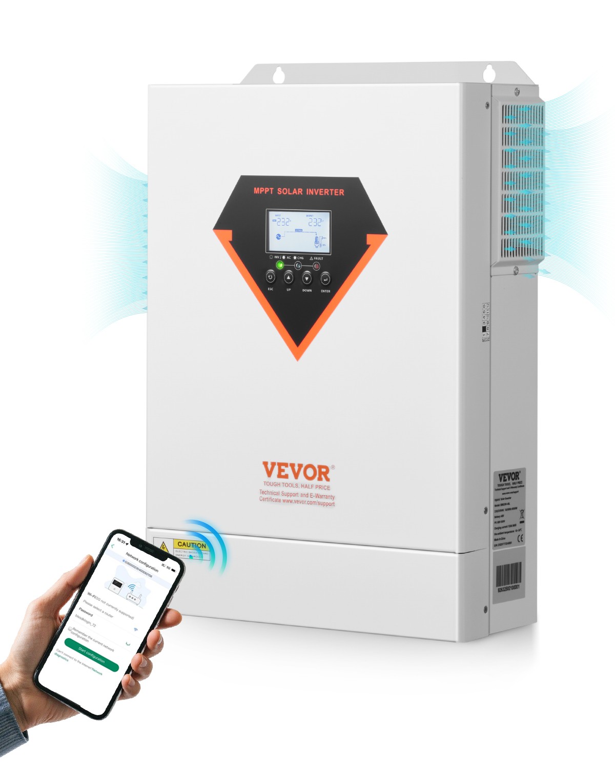 VEVOR Hybrid Solar Inverter Charger 6000W Single-Phase with 120A MPPT Controller