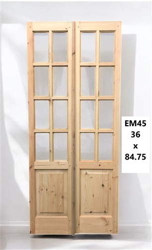 French Double Door (36x84.75) 8 Pane Glass Door European Styled EM45
