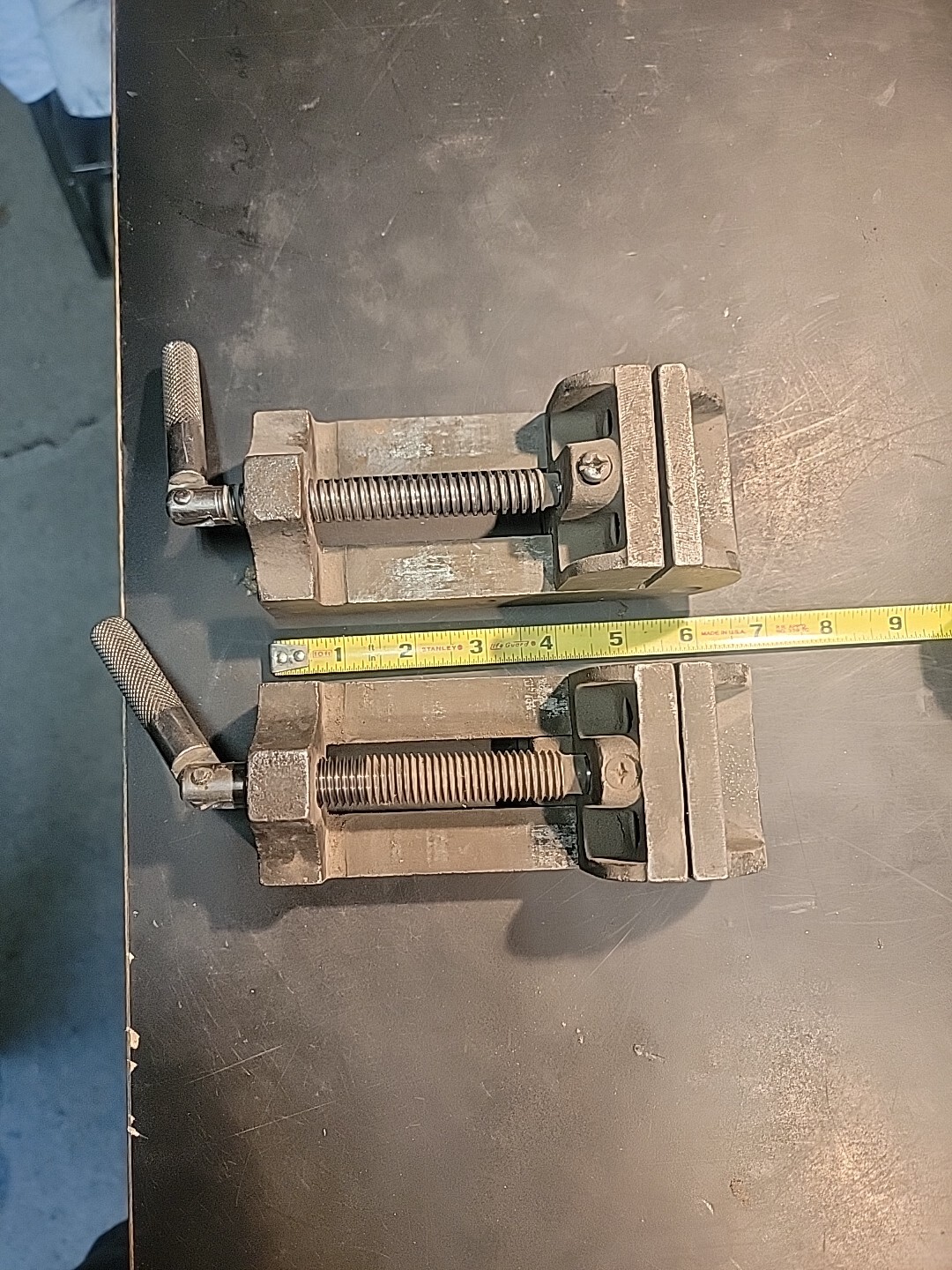 Pair Of Vintage Watchmaker Jewelers  Small Bench Table Vises