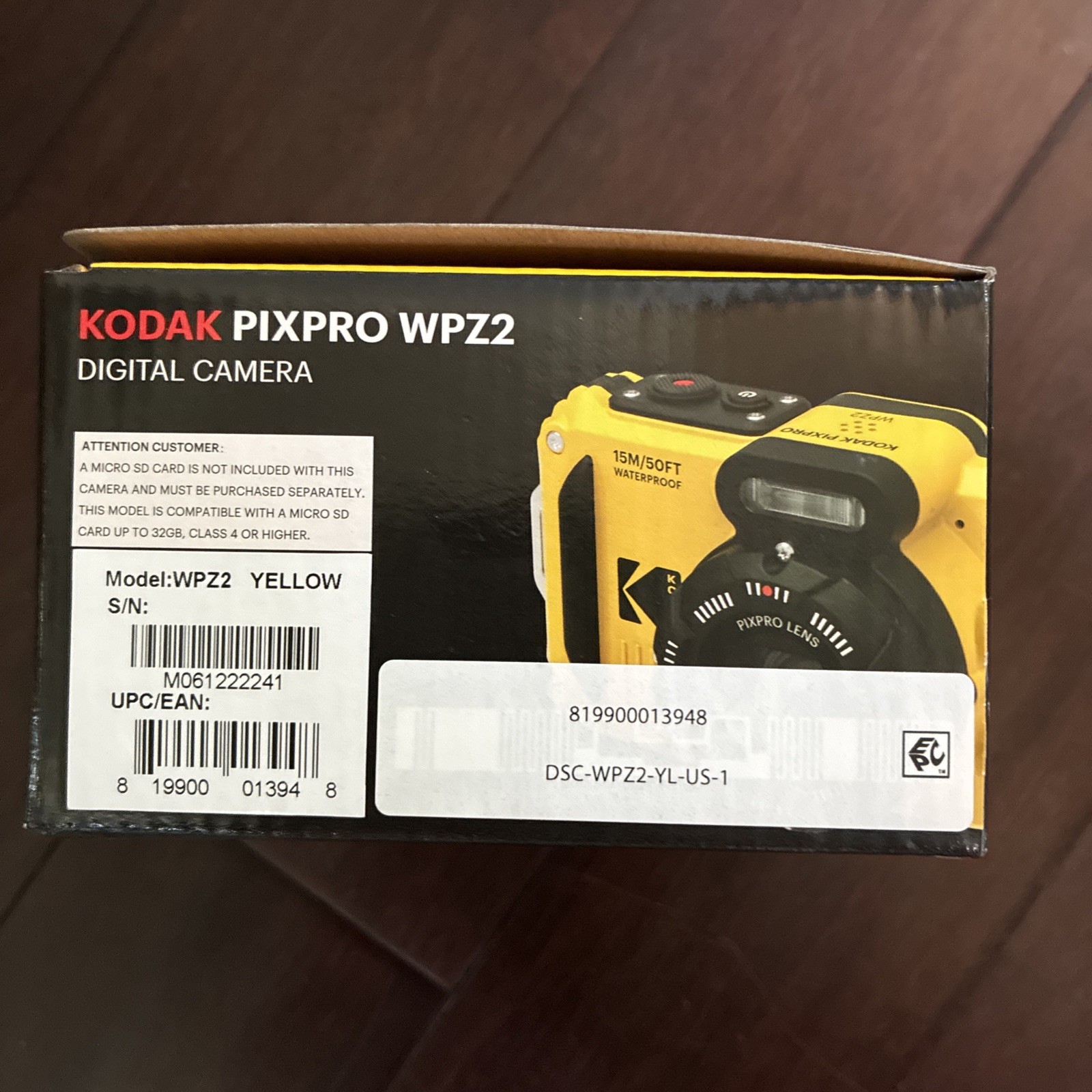 Kodak PIXPRO WPZ2 Waterproof Digital Camera - Yellow
