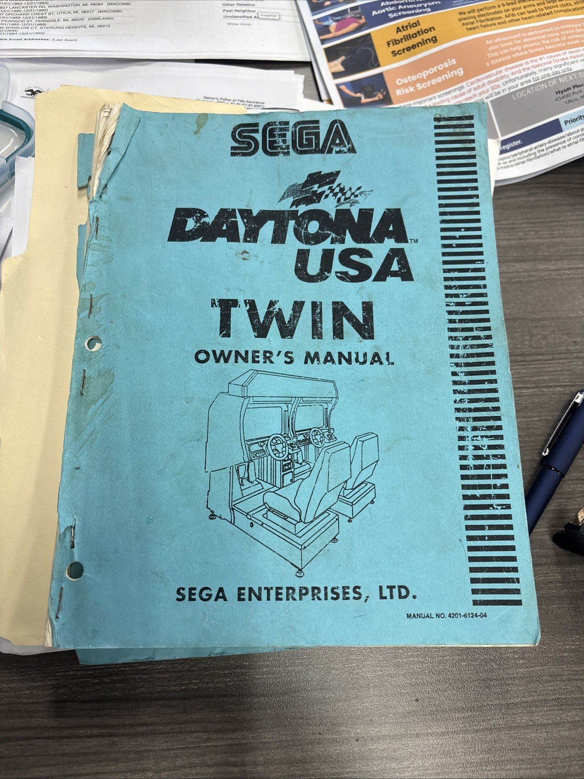 DAYTONA USA TWIN  - Arcade Game Owner Manual - SEGA - OEM Original 4201-6124-04
