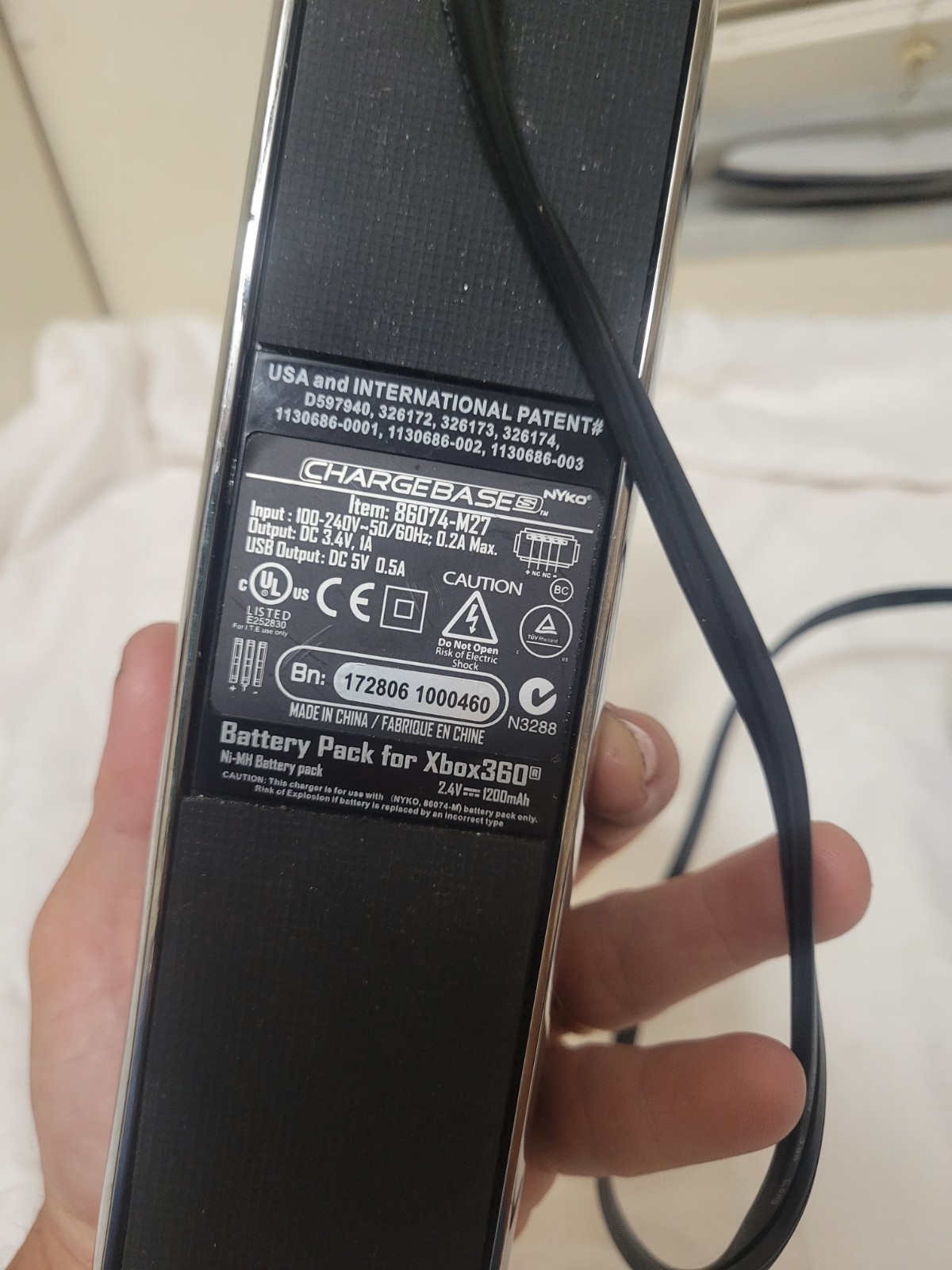 Nyko ChargeBase Dual Charging Dock for Xbox 360 Controller Battery Packs Black