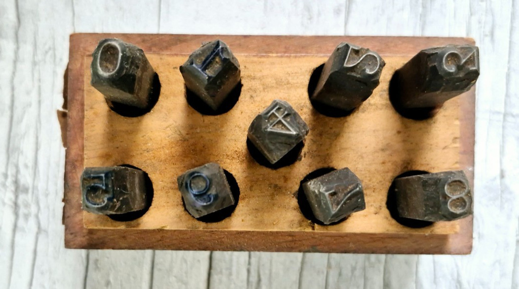 Vintage Set of Miller Falls Steel Number Stamps #1530 1/4" 0-9