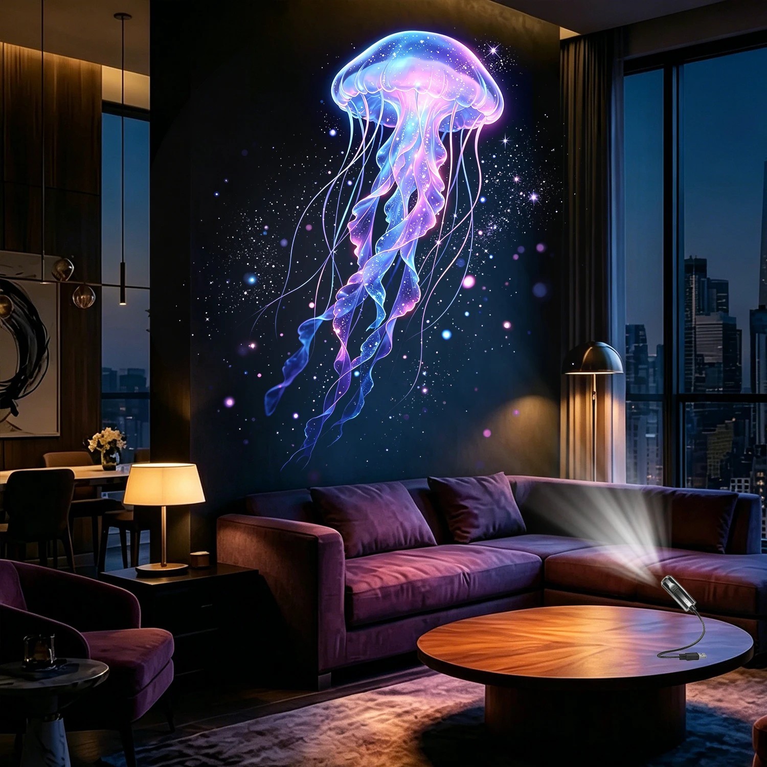 Hd Smart Dynamic 5D Holographic Night Light Projector, Play HD Star Projector