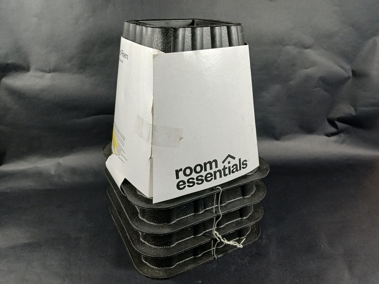 Room Essentials 4 Pack of 6” Plastic Black Bed Risers