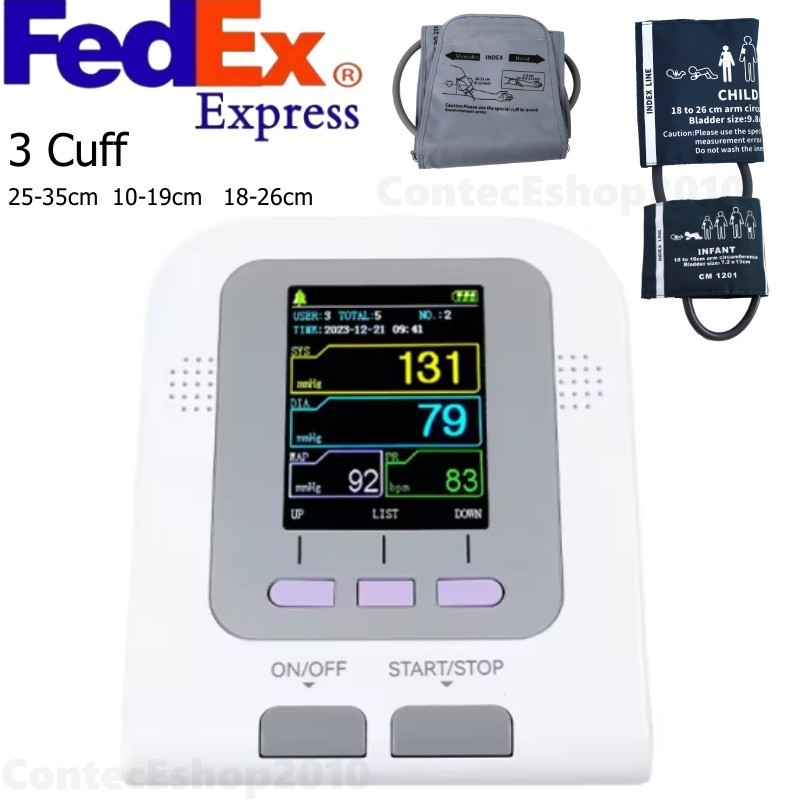 NIBP Digital Blood Pressure Monitor Adult Infant Child 3Cuffs Electronic Monitor