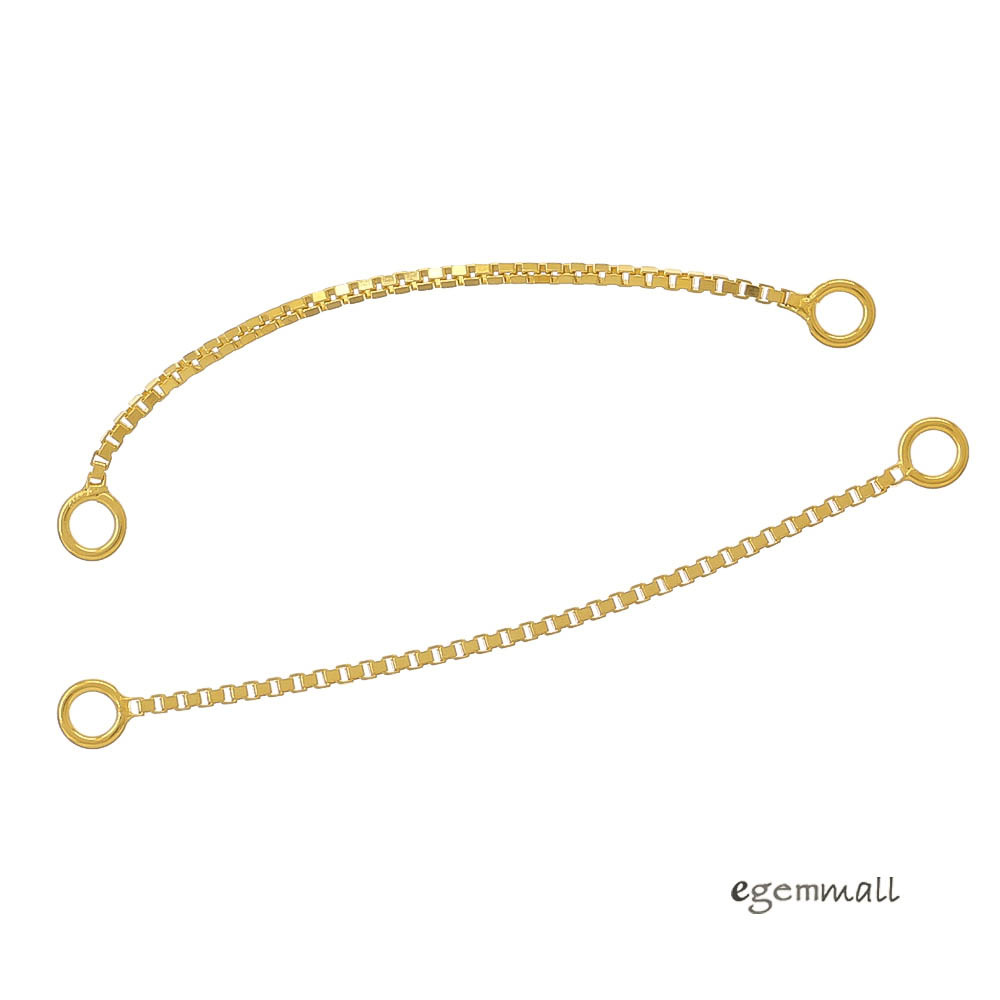 4 Gold Plated Sterling Silver Box Chain Link Earrings Connector 2" / 51mm #97566