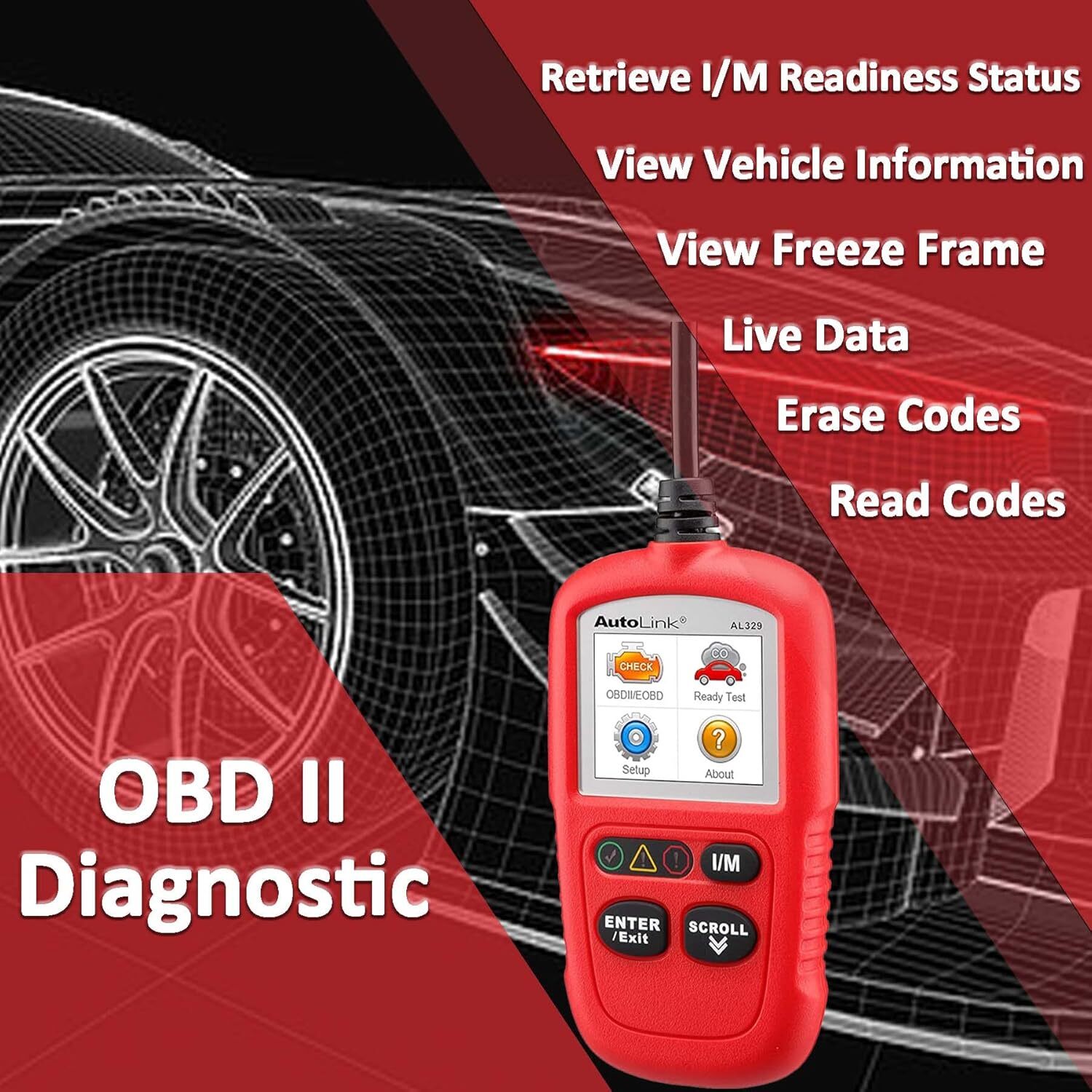 New Autel Autolink AL329 (AL319 Upgrade) OBD2 Car Code Reader Diagnostic Scanner