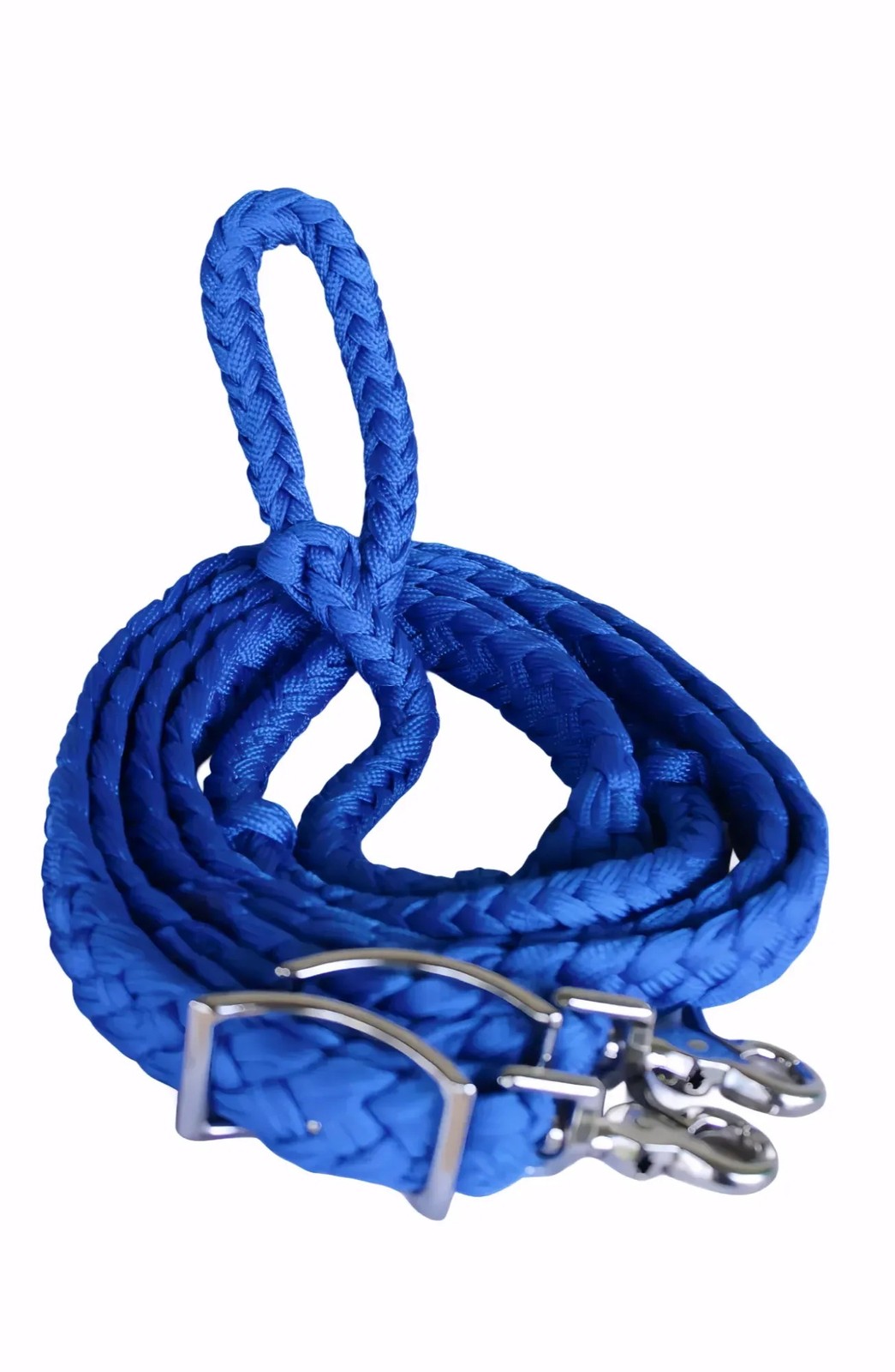 Roping Knotted Horse Tack Western Barrel Reins Nylon Braided 8 Ft. Blue 60720