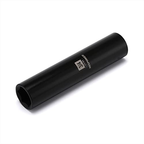 1/2" Dr. X 3/4-Inch Extra Long Deep, 6 Point Impact Socket, Cr-Mo Alloy Steel, R