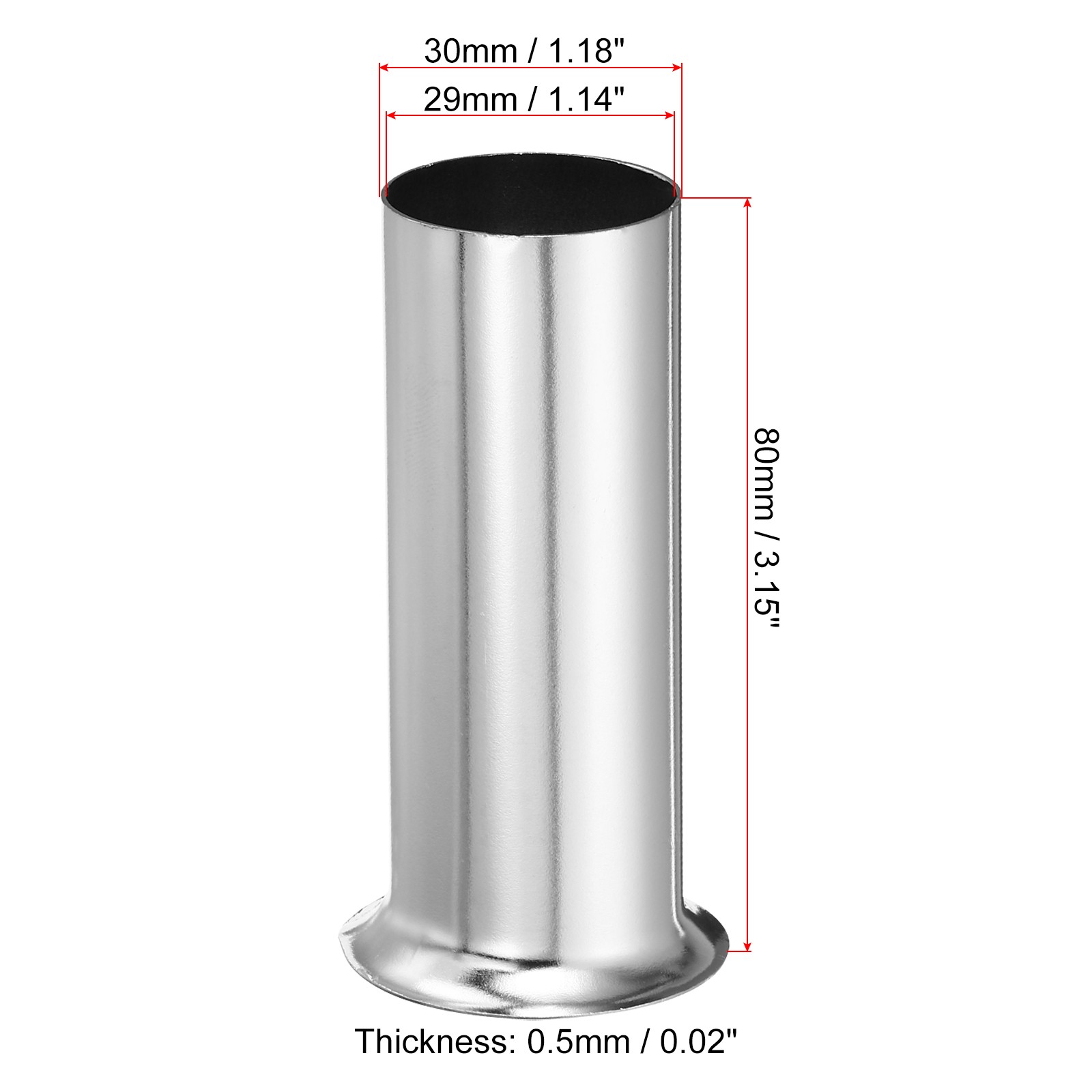 Candle Socket Covers, 3.1 Inch Base Holder, Silver Tone 12 Pcs