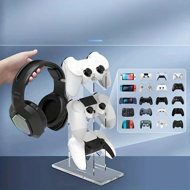Universal 3 Layer Game Controller And Headphone Holder Stand Display ALL IN ONE