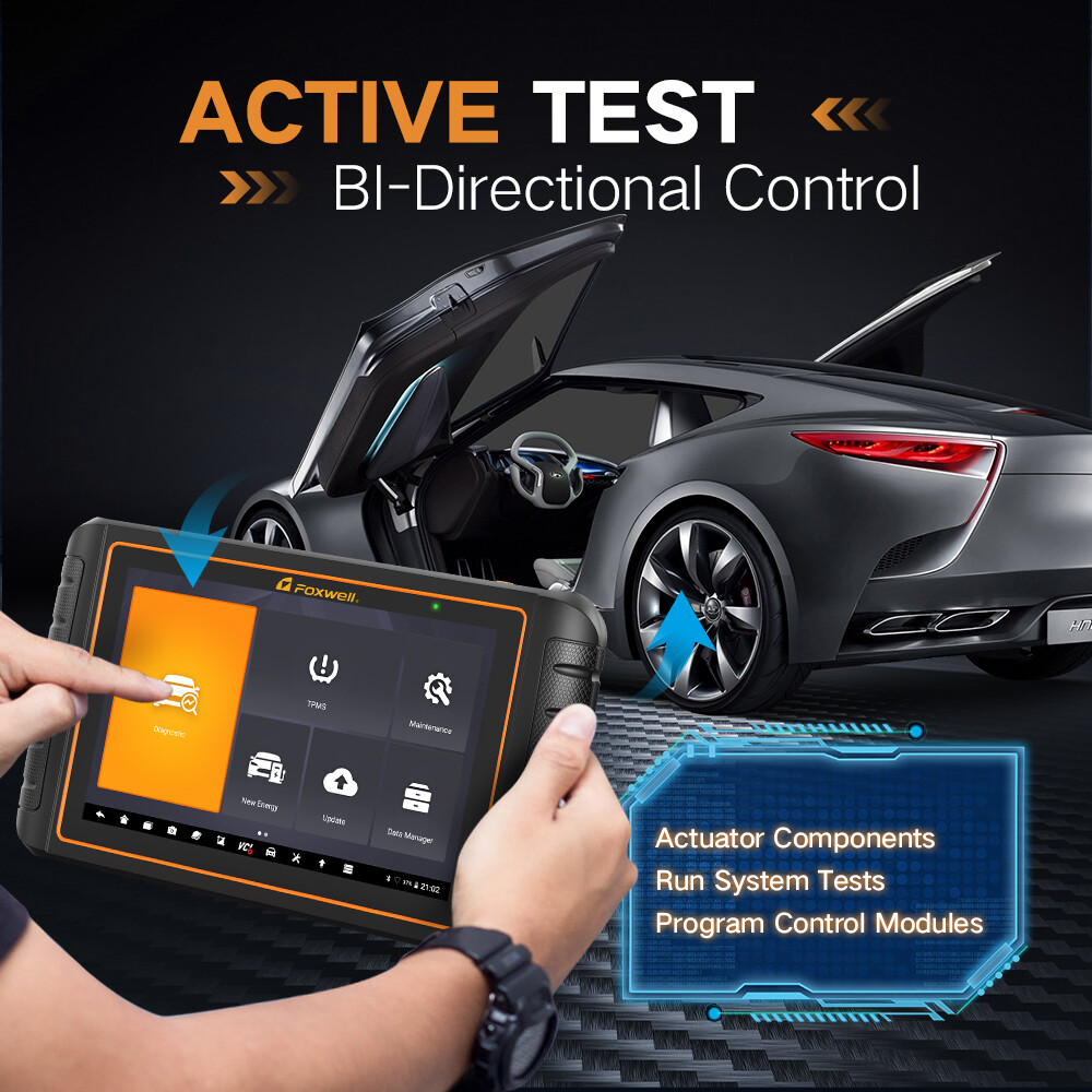 10 inch Tablet Bi-directional OBD2 Scanner Car Diagnostic Tool ECU Coding Key