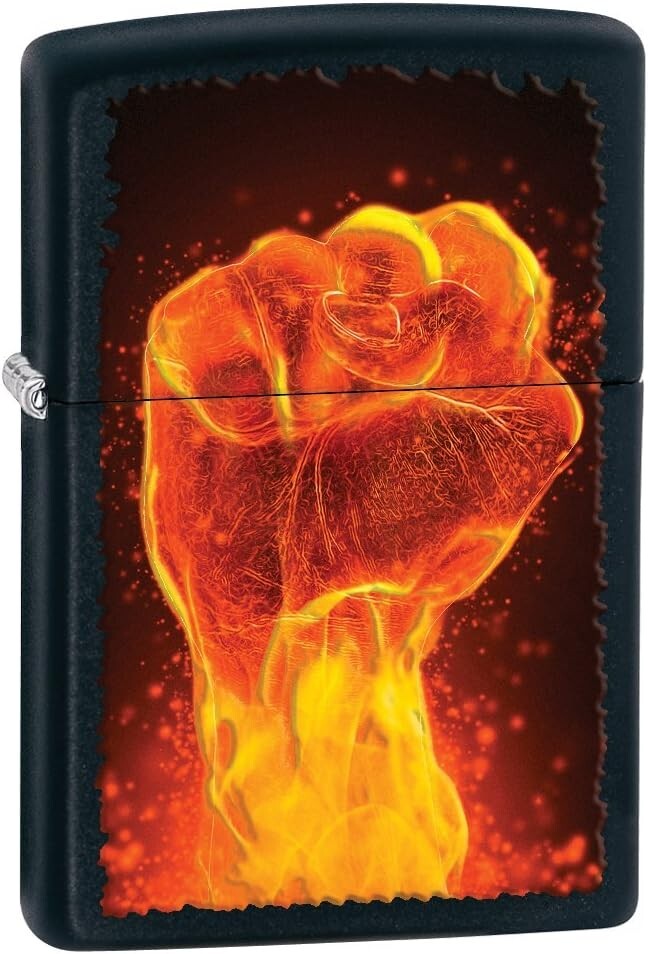 Zippo Black Matte Fire Fist Lighter 28308