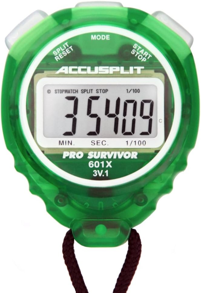 ACCUSPLIT Pro Survivor - A601X Stopwatch, Clock, Extra Large Display - Lime