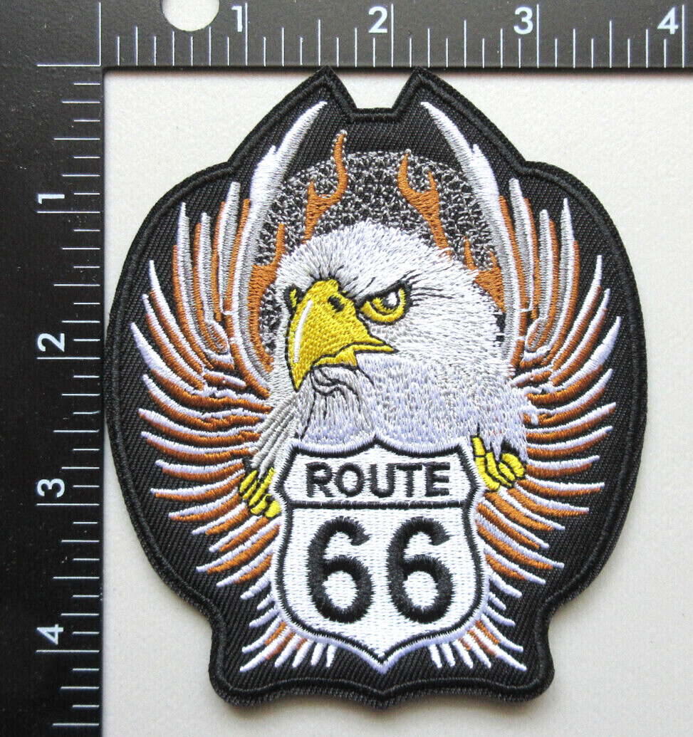 🔥ROUTE 66 EAGLE MOTORCYCLES BIKERS VEST JACKET EMBROIDERED IRON / SEW ON PATCH