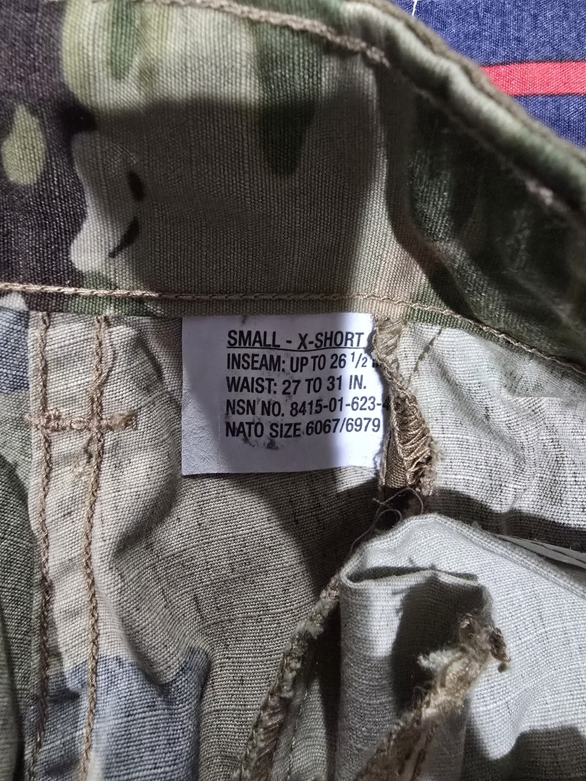US Army Combat Uniform ACU Trousers SZ Small X-short Insect Shield