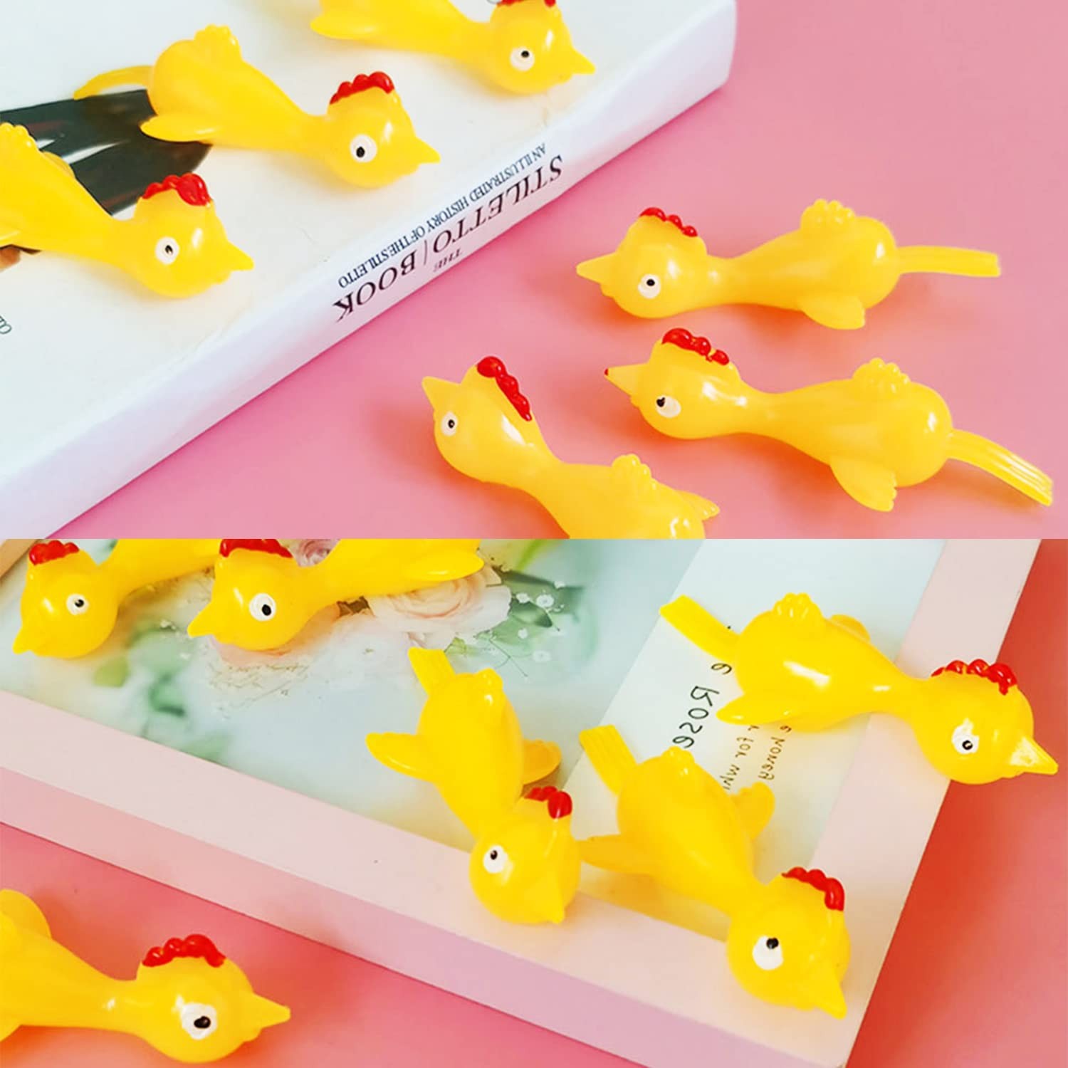 50Pack Finger Slingshot Chicken Rubber,Flick Stretchable Small,