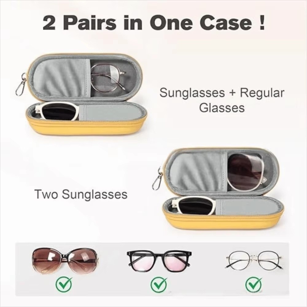 Hard Shell Glasses Storage Bag Dual Sunglasses Cover Eyeglasses Case  Women