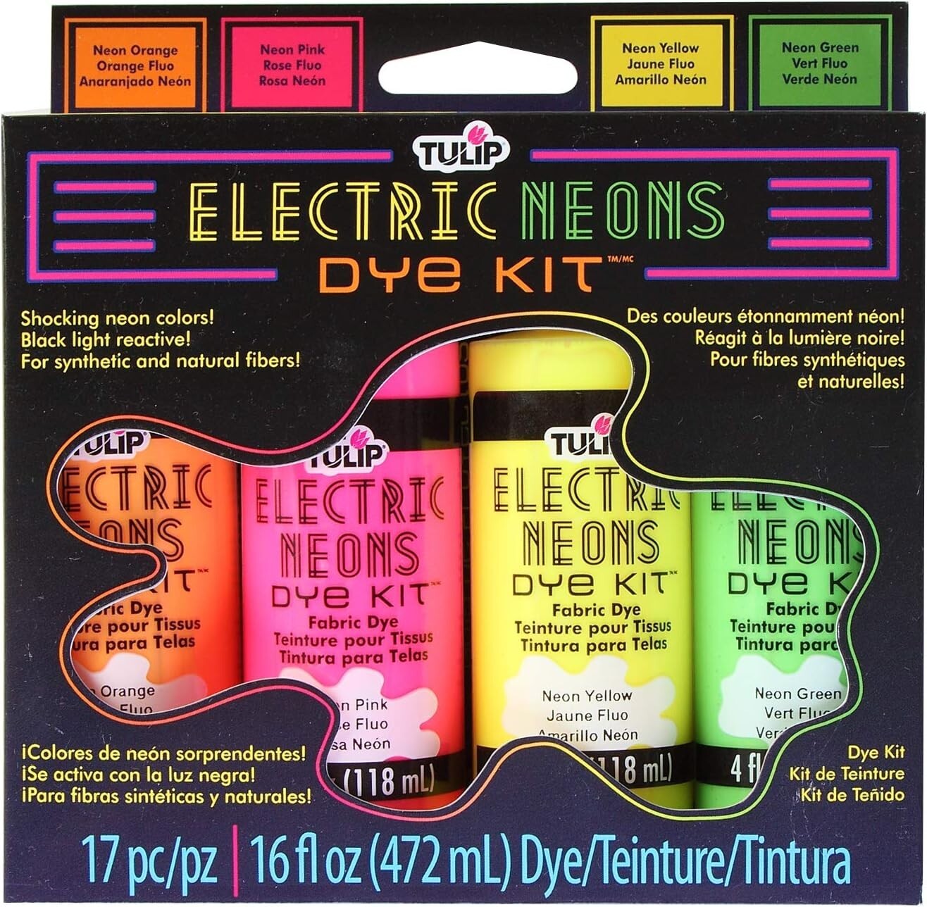 Tulip Fabric 32714 Fdy Multi Fl Neons Dye Kit, As Detailed, NEW