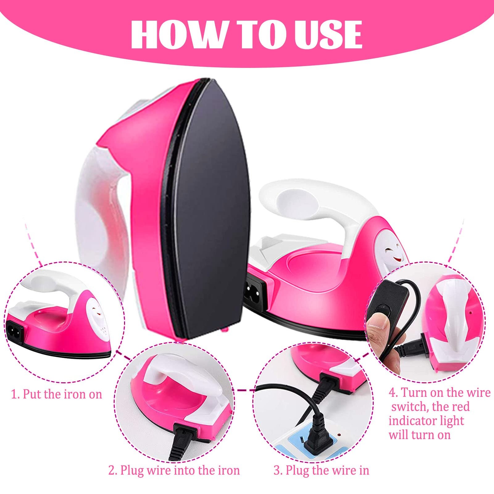 Mini Heat Press Small Iron Portable Heat Press Machine Mini Craft Iron with Char
