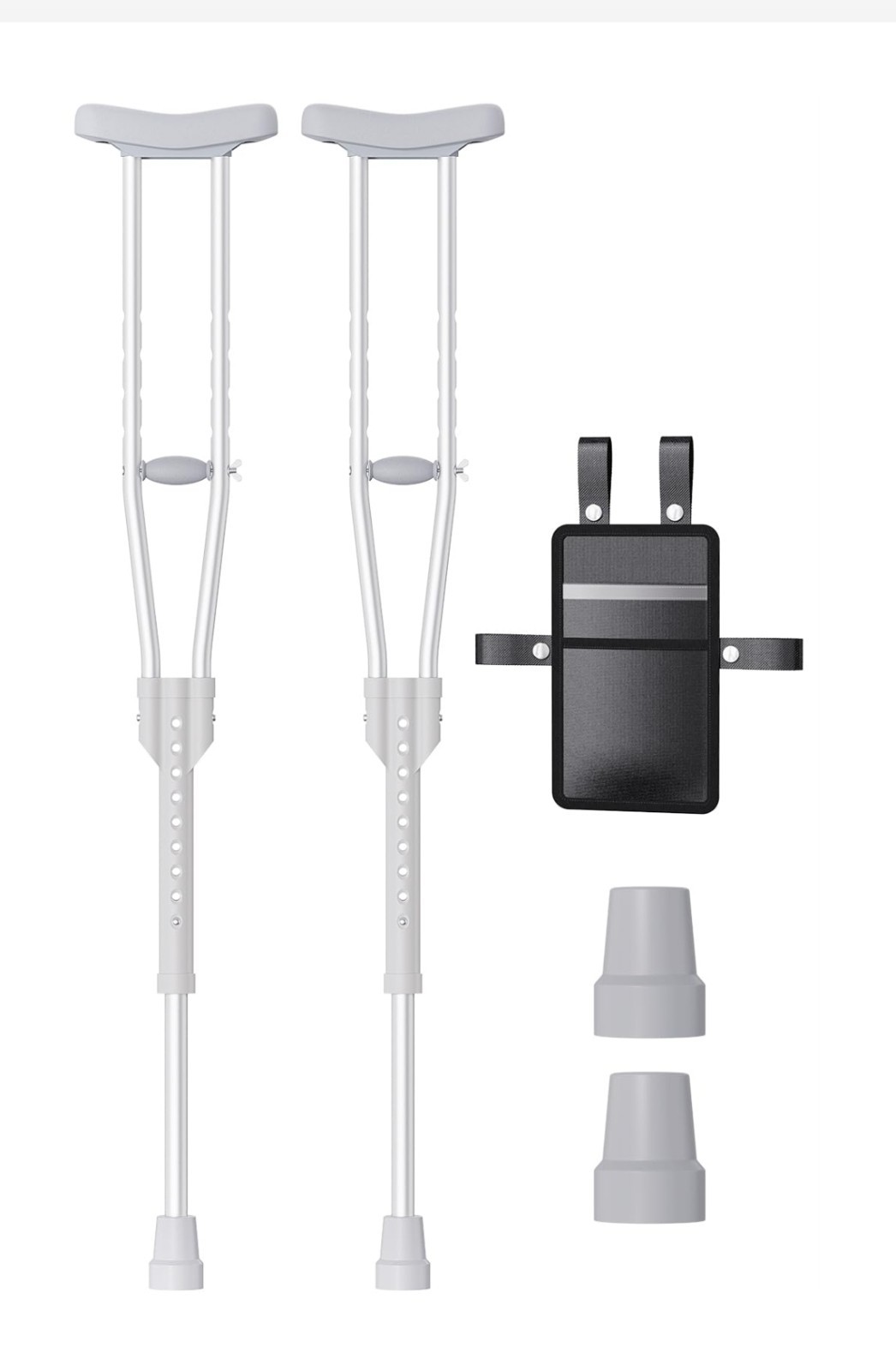 Aluminum Crutches for Kids & Adults, Lightweight Adjustable Crutches for Walking