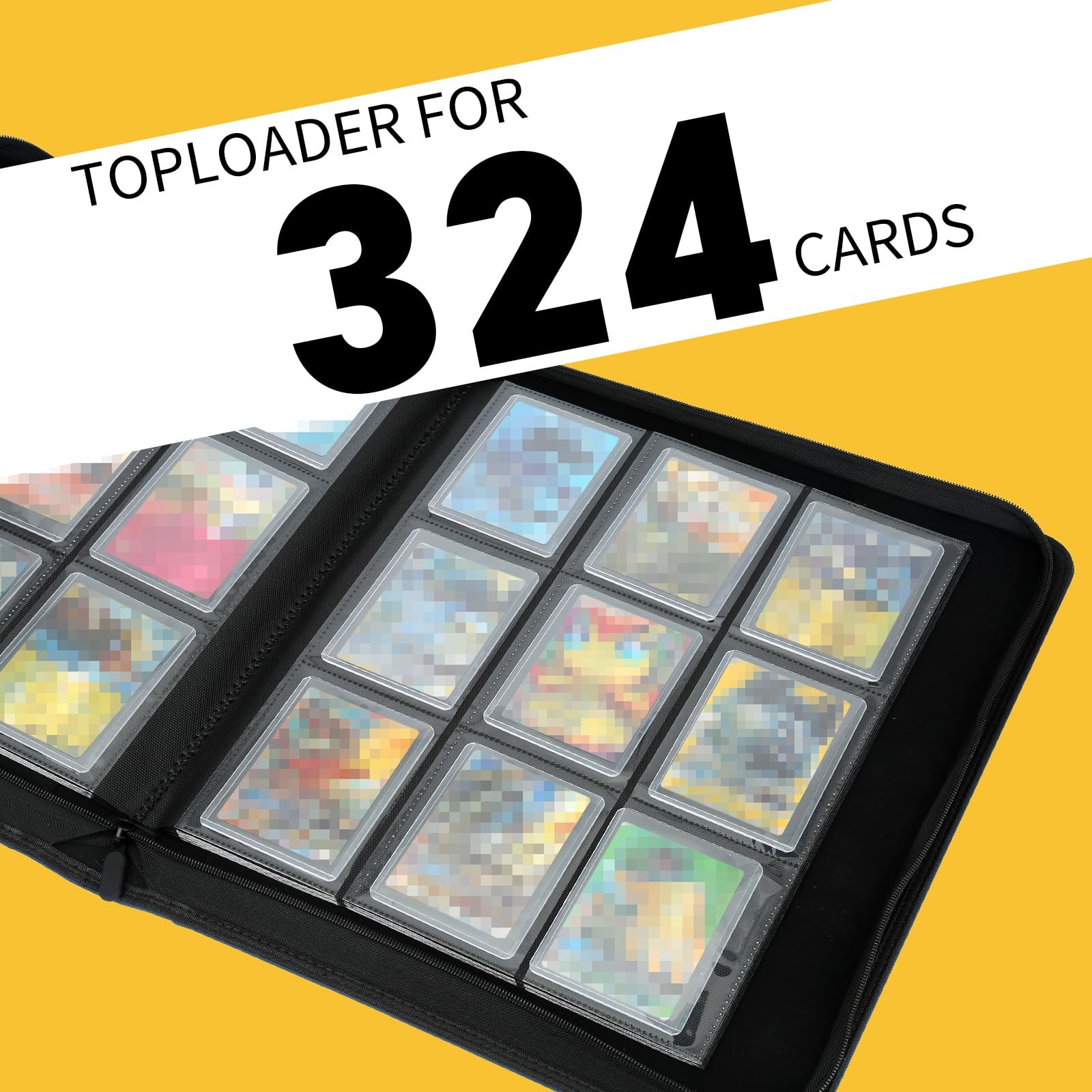 Toploader Binder, Holds 324 Toploaders, 9 Pocket Top Loader Binders with Slee...